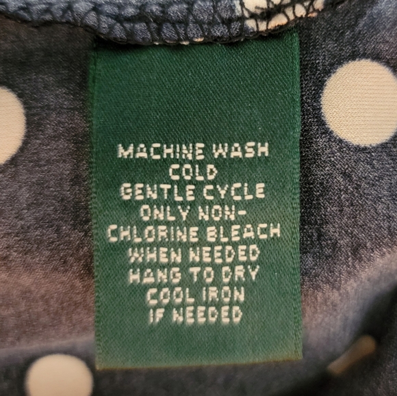 Lauren Ralph Lauren Size 4 Beautiful Black & Tan Polka Dot Dress Ruched Waist - Picture 5 of 5